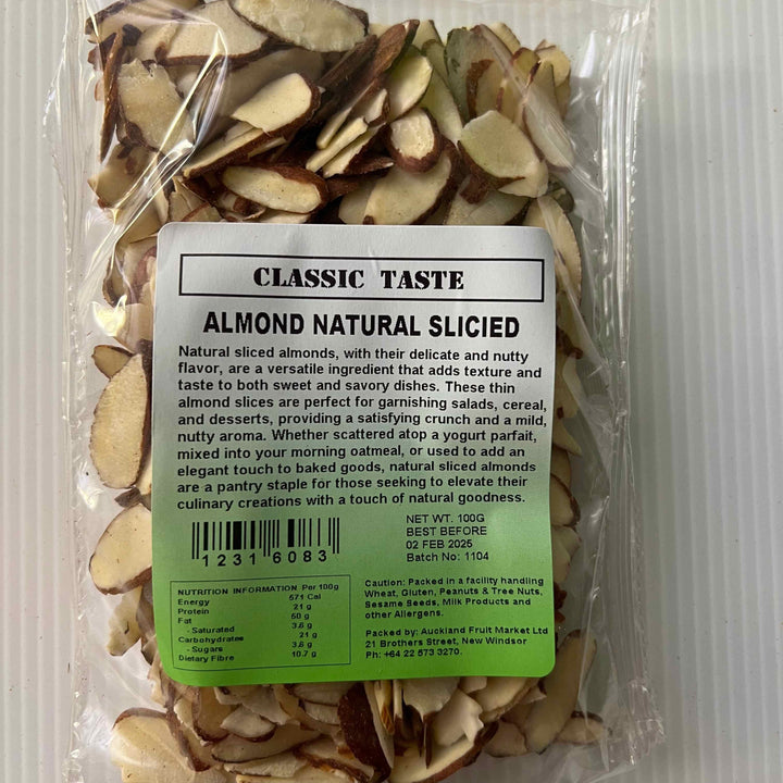 Almonds Natural Sliced Classic Taste 100g