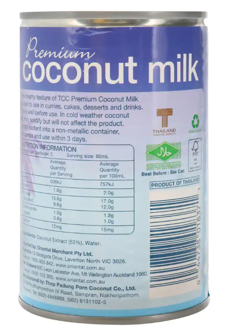 Coconut Milk TCC Premium 165ml*