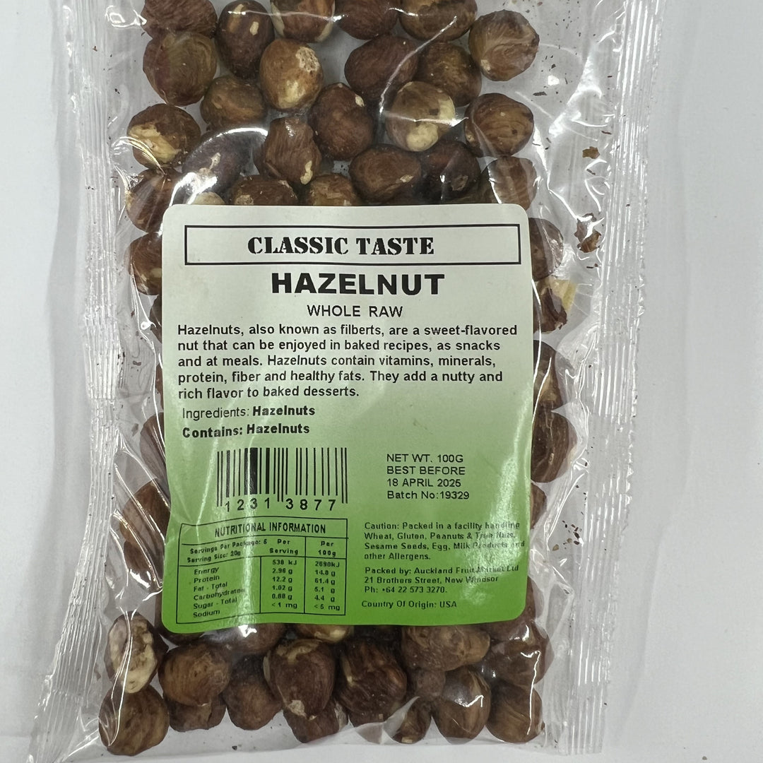 Hazelnut Whole Raw Classic Taste 100g