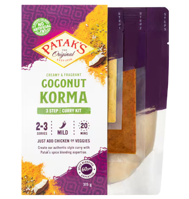 Curry Kit Coconut Korma Pataks 315g Fruit World Fruit World New Lynn