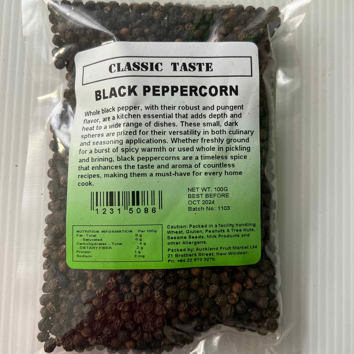 Black Peppercorn Whole Classic Taste 100g