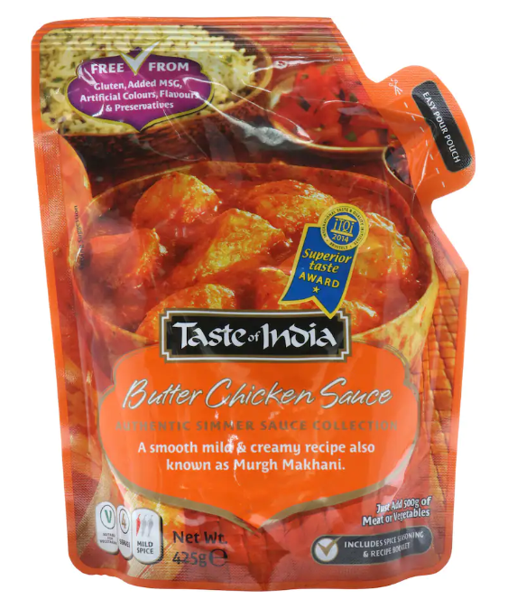 Sauce Indian Butter Chicken Simmer Taste Of India 425g Fruit World