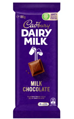 Chocolate Dairy Milk Block Cadbury 180g