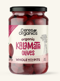 Ceres Organics - Organic Kalamata Olives, Whole (with pits) - 320g