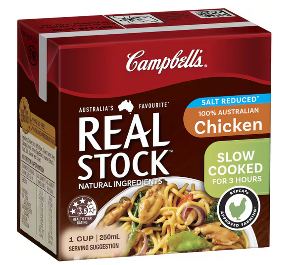 Stock Chicken liquid Campbells Salt Reduced 250ml