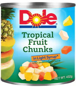 Fruit Salad light syrup Dole tropical chunks 432g