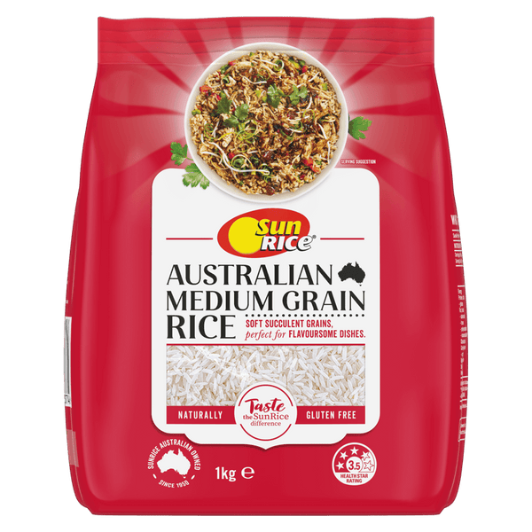 Rice Medium Grain Sunrice 1kg