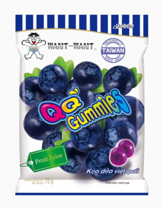 Candy Want Want QQ Gummies Blueberry 70g*