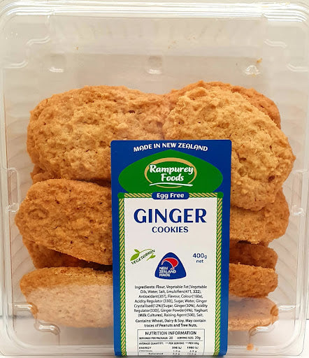 Cookies Ginger Egg Free Rampurey Foods 360g