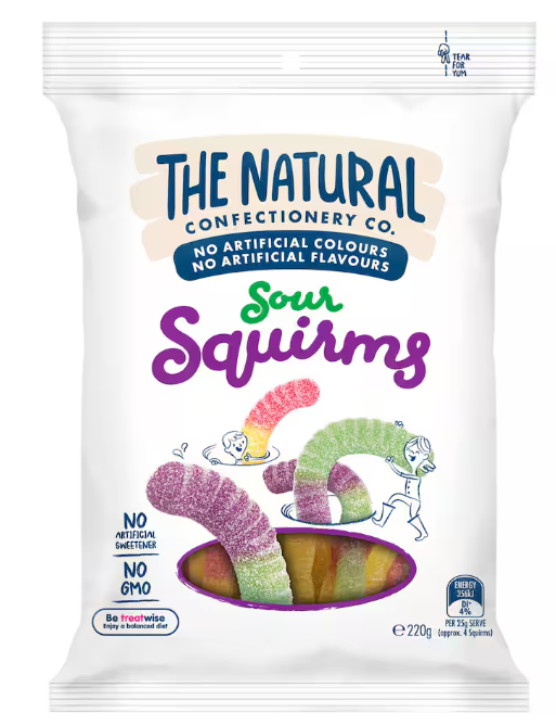 Candy Squirms Natural Confectionary Company 220g