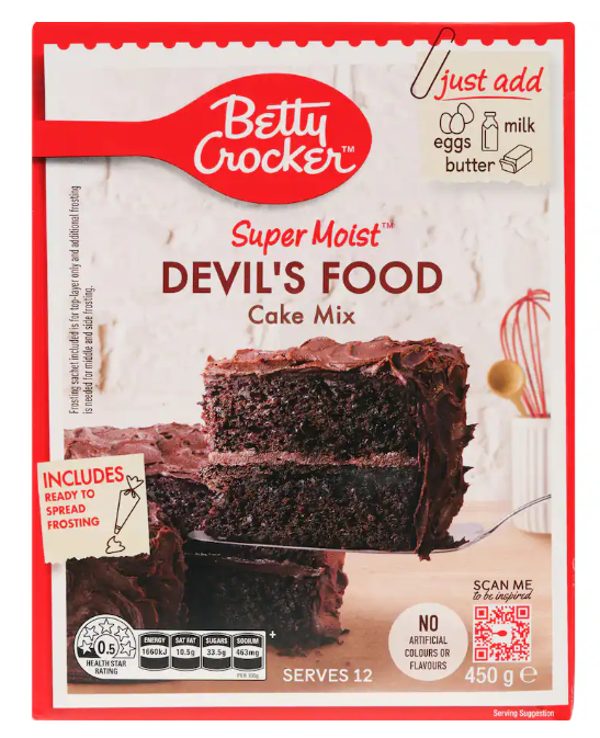 Cake Betty Crocker Mix Devils Food 450g