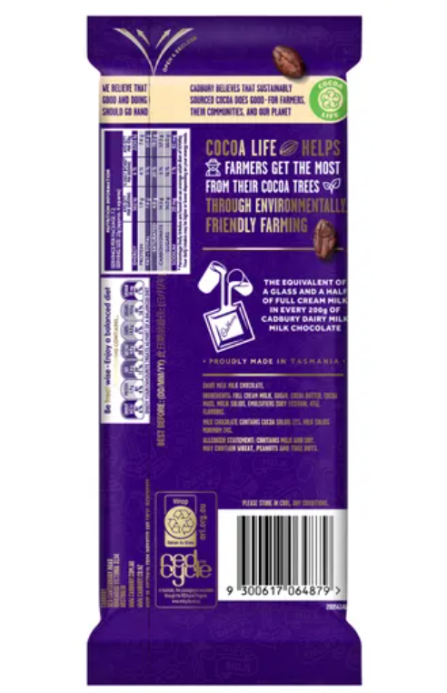 Chocolate Dairy Milk Block Cadbury 180g