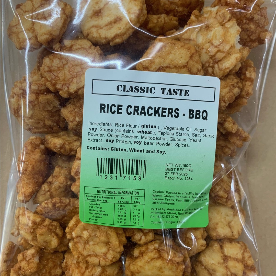 Classic Taste Crackers Rice BBQ Puffed 150g*