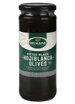 Olives Delmaine Pitted Black 450g