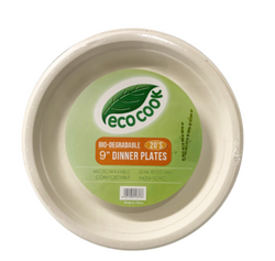 Plates Dinner Eco Cook 9 inch Biodegradable 20s