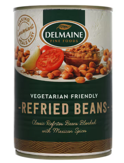 Beans Black refried Delmaine 425g