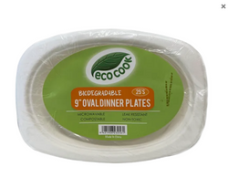 Plates Oval Dinner Eco Cook 9 inch  Biodegradable 25's