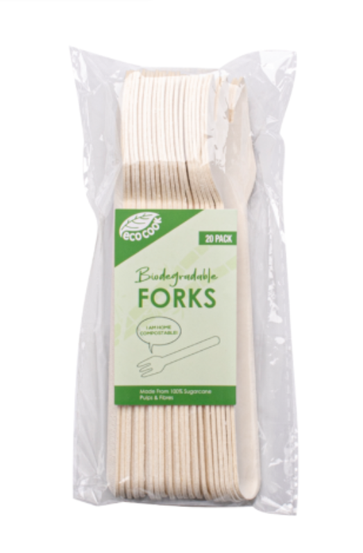 Eco Cook Biodegradable Sugarcane Bagasse Forks 20s