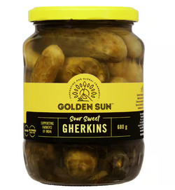 Gherkins Golden Sun Sour Sweet Gluten Free 680g