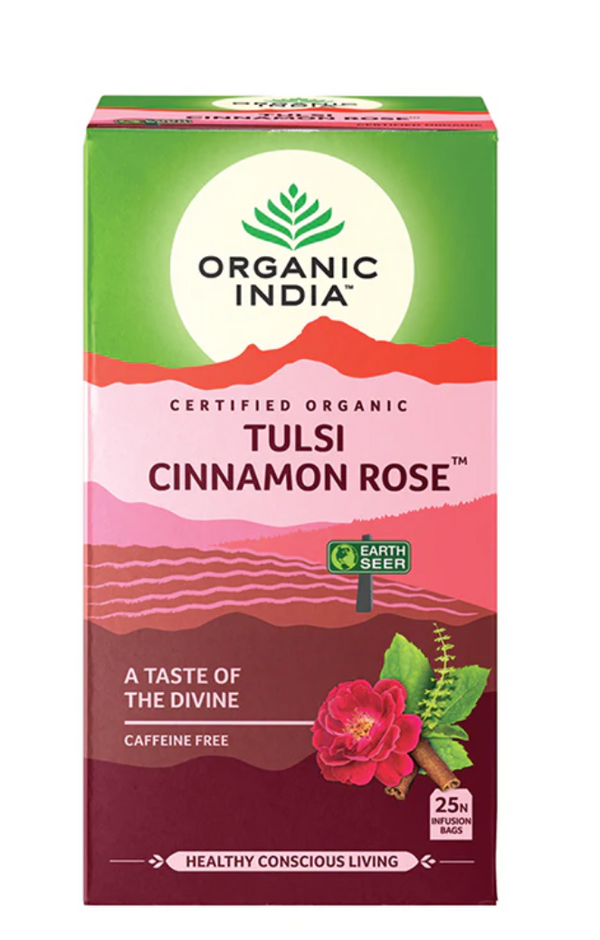 Tea Organic India Tulsi Cinnamon Rose 25s