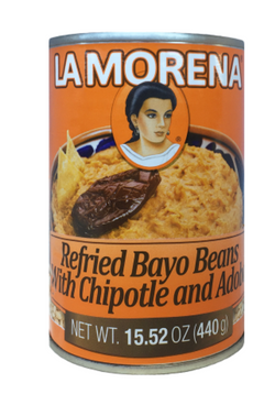 Beans Bayo Refried With Chipotle And Adobo La Morena 440g