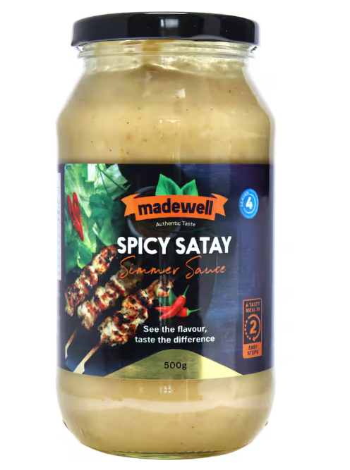 Sauce Simmer Spicy Satay Meal Base Madewell 500g