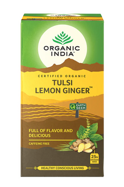 Tea Organic India Tulsi Lemon Ginger 25s