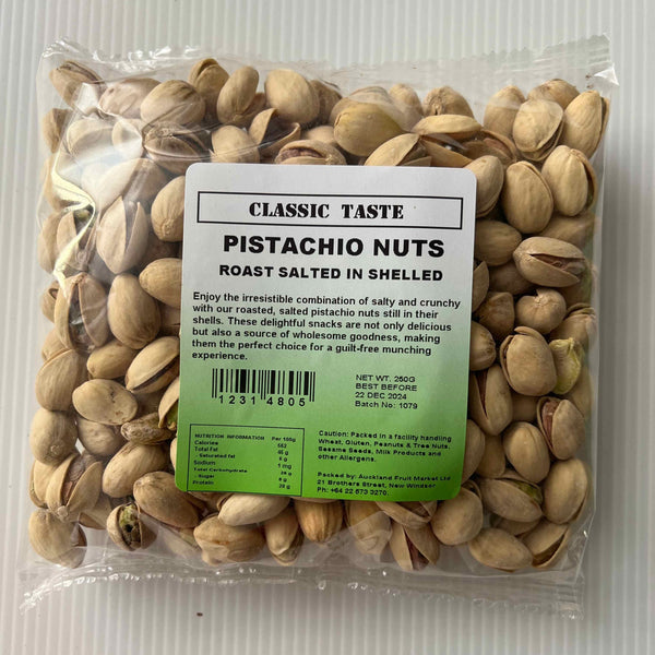 Pistachio Nuts R/salt In Shell 250g