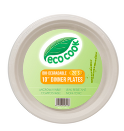 Plates Dinner Eco Cook 10 inch  Biodegradable 20s