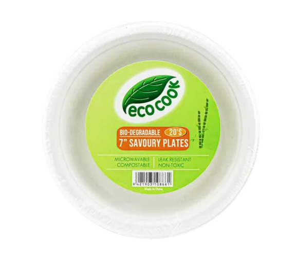 Plates Side Eco Cook 7 inch Biodegradable 20s