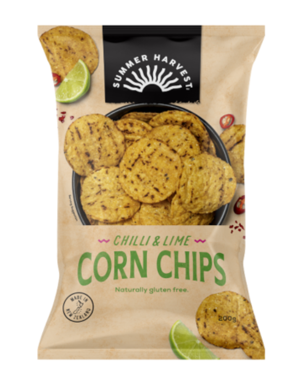 Chips Corn Summer Harvest Chilli & Lime 200g*