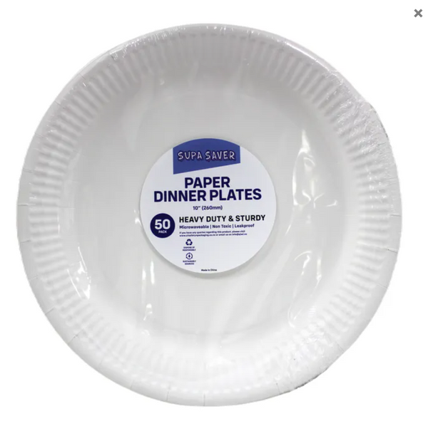 Plates Dinner Supa Saver 10 inch Paper 50's