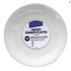 Plates Dinner Supa Saver 9 inch Paper 50's