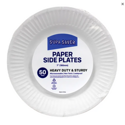 Plates Side Supa Saver 7 inch Paper 50's