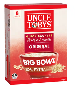 Cereal Uncle Tobys Big Bowl Oats Quick Original 368g