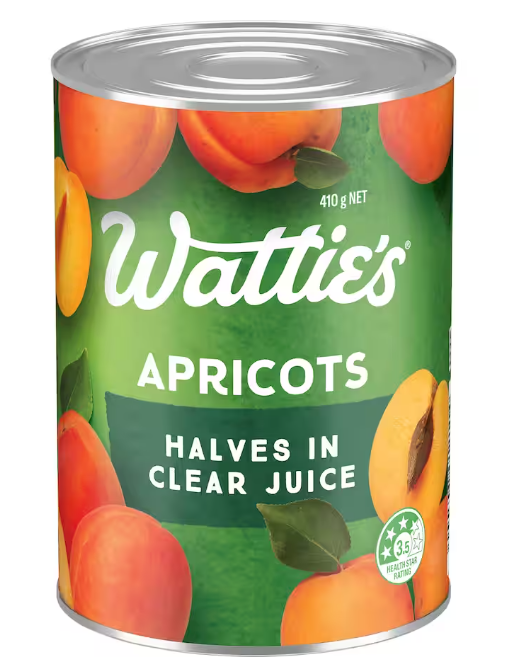 Apricot Halves in Clear Juice Wattie's 410g