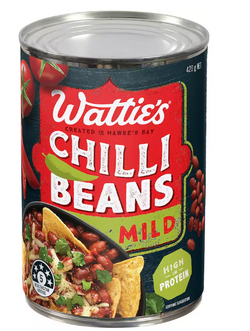 Beans Chilli Watties Mild 425g