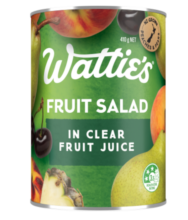 Fruit Salad in Clear Fruit Juice Wattie's 410g