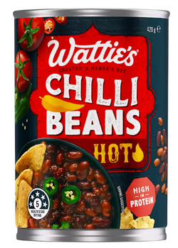 Beans Chilli Watties Hot 420g