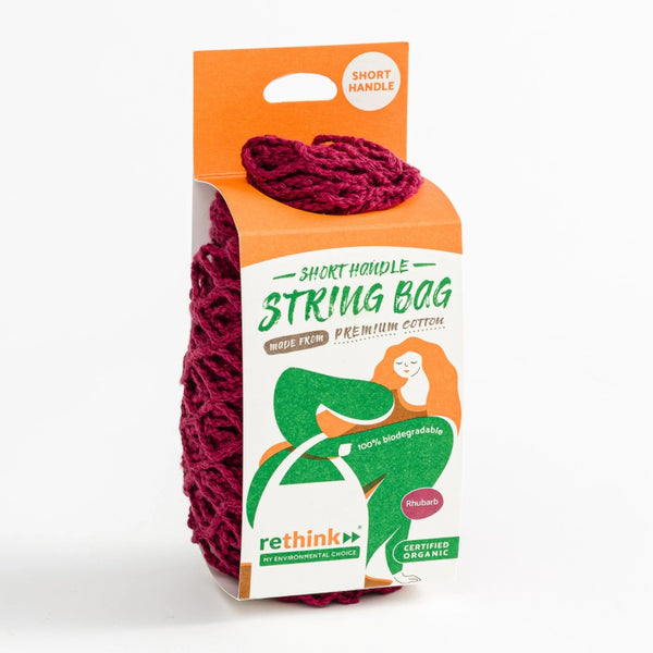 Bag String - Short Handle Rhubarb